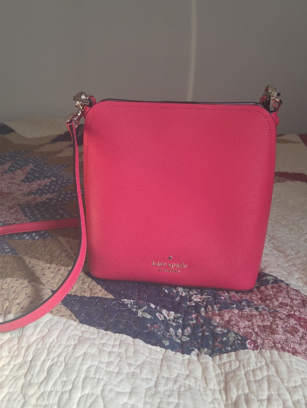 kate spade bright pink leather crossbody